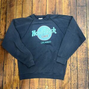 Vintage Hard Rock‎ Cafe Orlando Florida Crewneck Sweatshirt Men's Large Black